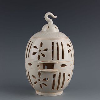A Ding Kiln Piercing Porcelain Birdcage