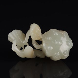 A White Jade Lotus Seedpod Ornament