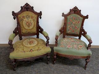 Pair Renaissance Revival Chairs