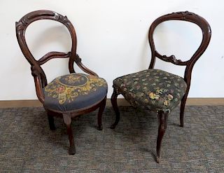 Two Upholstered Victorian Fancy Chairs