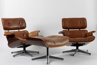 Ray & Charles Eames - Two Armchairs with ottoman