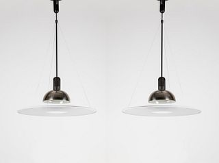 Achille Castiglioni - Two Fresbee mod. Ceiling lamps