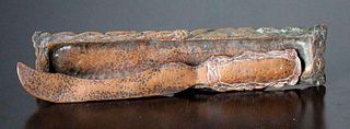 Hammered Copper Pen Tray & Sword-Shaped Letter Opener
