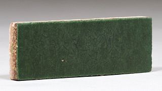 Grueby Pottery Matte Green Tile c1910