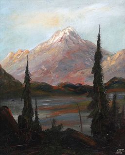 Samuel Tilden Daken Painting Lake Siskiyou Mt Shasta