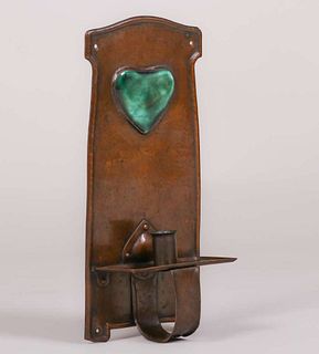 Liberty & Co Hammered Copper & Enamel Candle Sconce