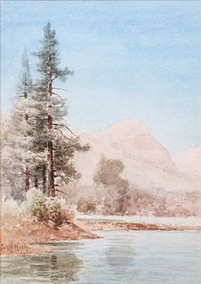 Jacob Koch Sierra Lake Watercolor c1900