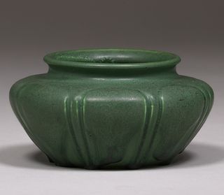 Hampshire Pottery Squat Maate Green Vase c1910