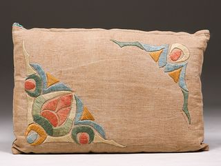 Arts & Crafts Embroidered Pillow c1910