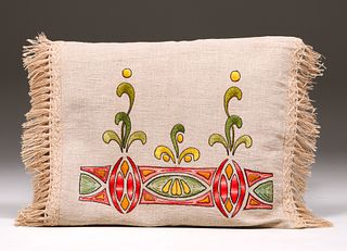 Arts & Crafts Embroidered Pillow Cover c1910