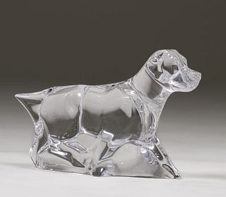 Baccarat Crystal Labrador Retriever Art Glass Figurine