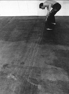 Paolo Mussat Sartor (1947)  - Giorgio Griffa, gessi policromi su pavimento, 1969