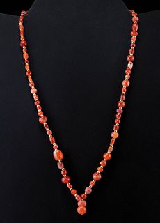 Wearable Roman Carnelian & Glass Bead Necklace