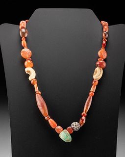 Roman Carnelian, Shell, Coral, Glass, & Stone Necklace