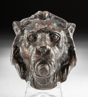 Western European Neoclassical Brass Lion Protome