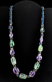 18th C. Europe & Russia Amethyst & Stone Bead Necklace