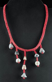 Ecuadorean Spindle Whorl Bead & Cord Necklace