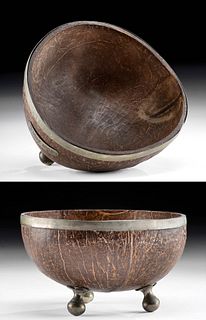 1905 Hawaiian Silver & Coconut Bowl