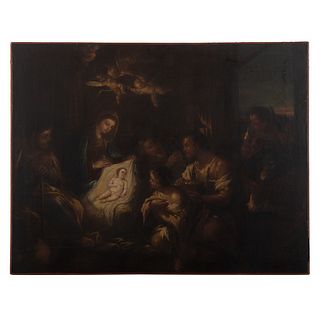 Italian School, 18th c. The Nativity, oil