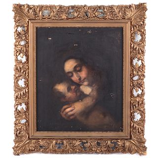 Continental School, 19th c. Madonna and Child, oil