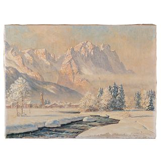 Erwin Kettemann. Alpine Landscape, oil on canvas