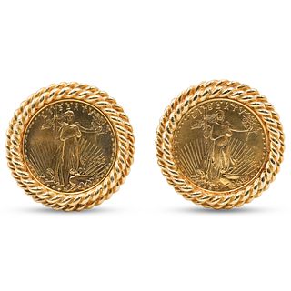 14K Gold & Liberty Coin Cufflinks