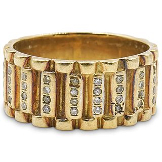 Mens 14K Gold & Diamond Ring