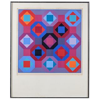 Victor Vasarely. "Oc-Ta," color screenprint