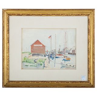 Williard Bertram Price. Seaport, watercolor