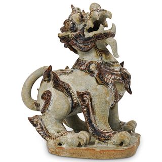 Antique Tibetan Crackle Glazed Foo Lion