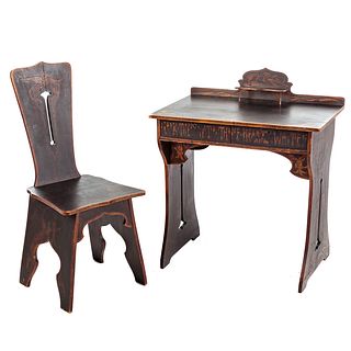 Art Nouveau Writing Table & Chair
