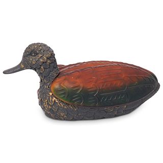 Amber Shade Duck Table Lamp