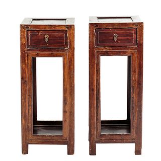 Pair of Chinese Softwood Plant Stands