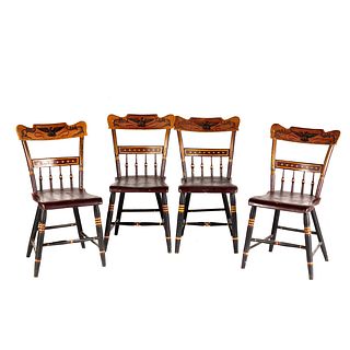 Four American Fancy Painted Side Chairs