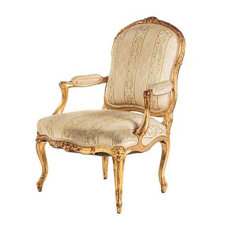 Louis XV Style Giltwood Arm Chair