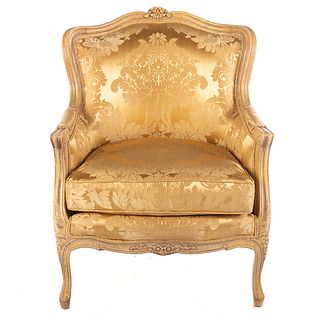 Louis XV Style Painted & Uph. Arm Chair