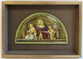 Framed Ceramic Religious Scene