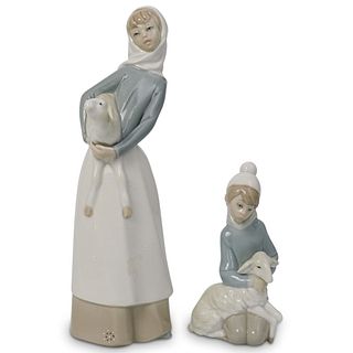 (2 Pc) Lladro Porcelain Figurines