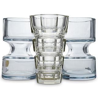 (3 Pc) Swedish Crystal Vases