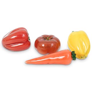 (4 Pc) Group Of Art Glass Vegetables
