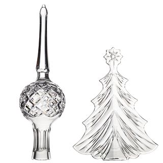 Two Waterford Crystal Christmas Decorations
