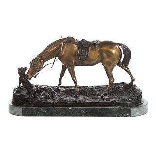 After P.J. Mene, Horse and Dog Bronze