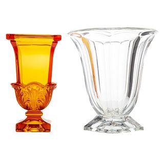 Two Large Molded Glass Vases