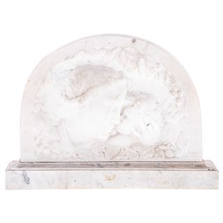 Carved Marble Mother/Child Plaque