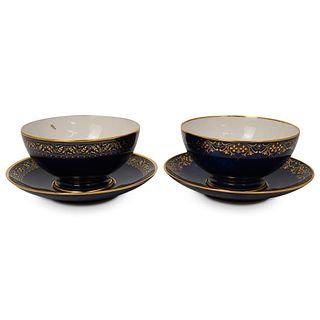 Sevres Cobalt Blue Porcelain Bowls