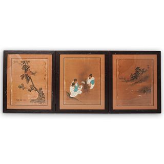 (3 Pc) Chinese Watercolor Scrolls