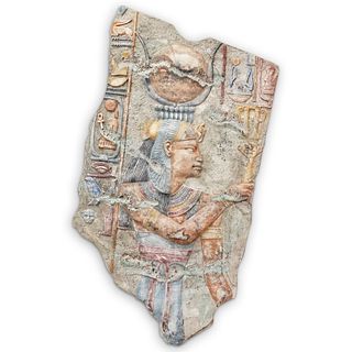 Signed Egyptian Ceramic Plaque