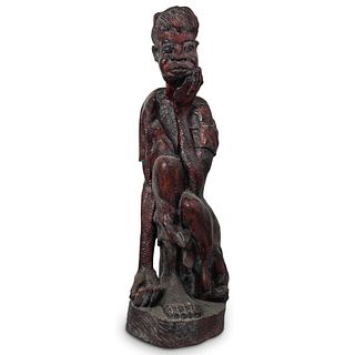 Wood Carved Figural Statue