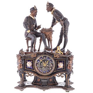 French Spelter Figural Mantel Clock