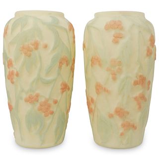Pair Of Frosted Glass Vases